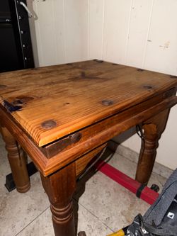 Rustic Solid Wood Side Table / Plant Stand – Unique Handmade Look