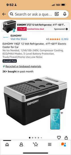 Great deal like New 19qt 12 volt electric refrigerator great for traveling home car truck