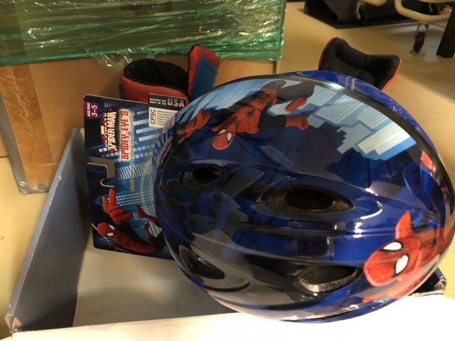 Roller skates and helmet