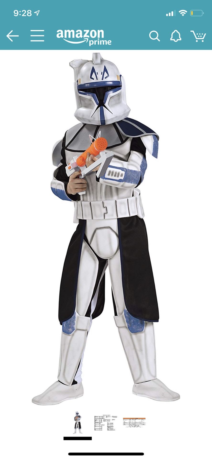 HALLOWEEN COSTUME Captain Rex Star Wars kids costume