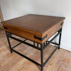Metal And Wood Side Table