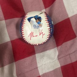 Dodgers printed signed baseball with coin tin