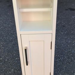 White Toilet Paper Holder With Storage 