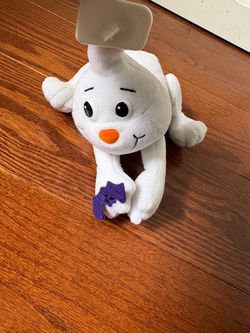 Vtg Funny Kids HK Halloween Reclining Ghost Plush Checkered Bow Tie Purple Bat