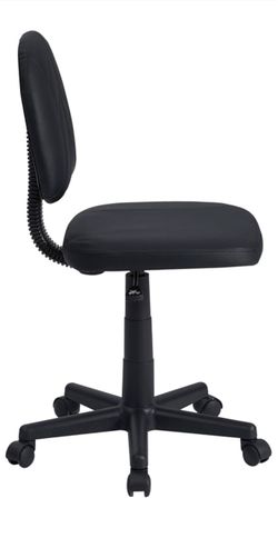 VECELO Small Chair, Computer Desk Chair Low-Backrest PU Leather NO Armrests