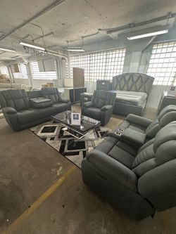 Charcoal sofa + love seat
