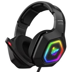 ONIKUMA K10 Gaming Headset,Stereo Bass Surround RGB Noise Cancelling Over Ear bluetooth Headphones with Mic