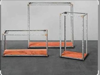 Set of 3 industrial metal wall shelves decor