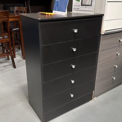 Black Compressed Wood Dresser Drawer Cajonera Con Diamonds Knobs 