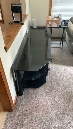 Glass tv stand