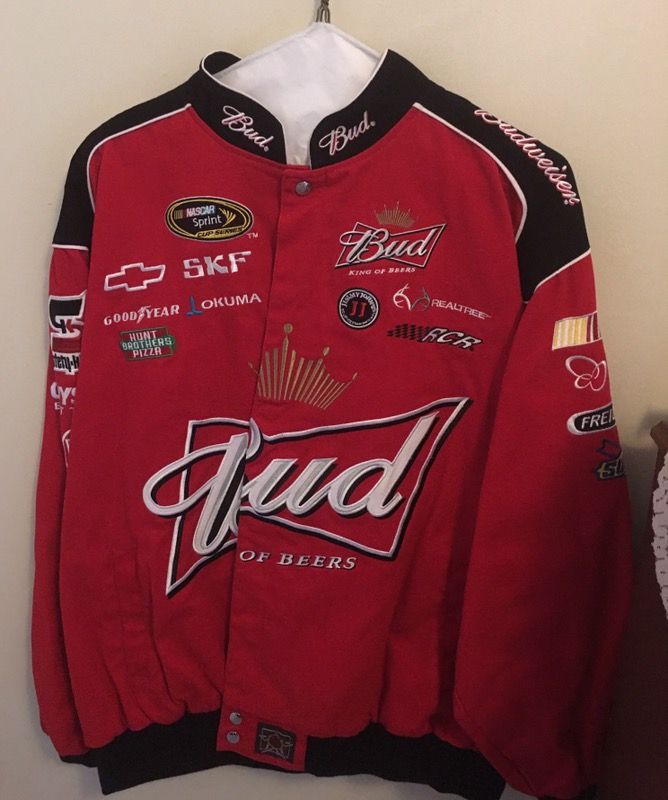 Size 3XL Nascar Kevin Harvick Bud Budweiser Red Cotton Jacket JH Design