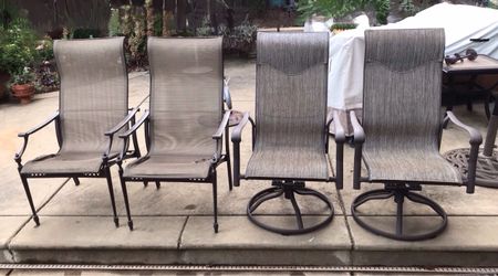 4  cast aluminum all weather Patio Dining Chairs