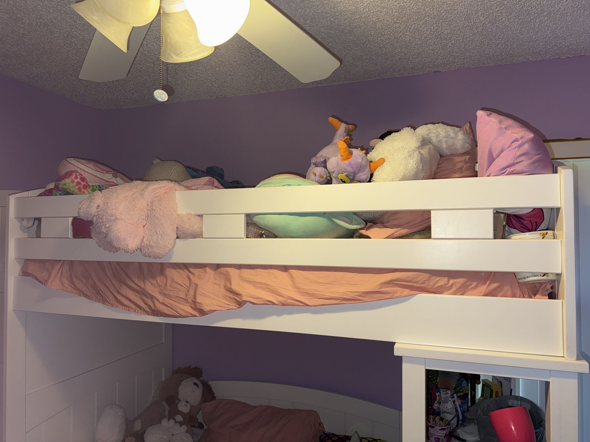 Desk And Drawer Set With Twin Bed. Must Go White From City Furniture