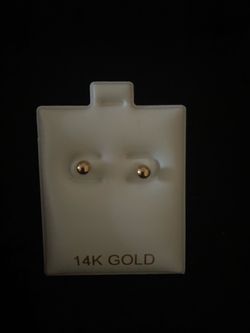 14K Yellow Gold Ball Stud Earrings(4mm)