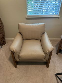Solid wood and leather chairs