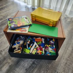 Mixed LEGO Lot with small rolling table