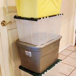 4 Storage Organization Garage Moving Bins Containers Totes  - All For  $20