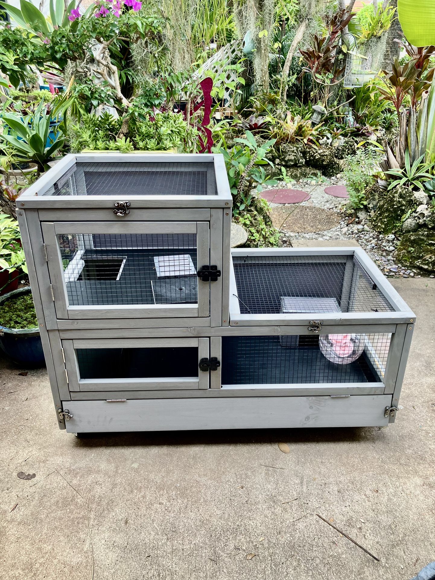 Hamster, Guinea Pig, Rabbit Cage on Wheels:  39.75”W x19.75”D x 30.5”H