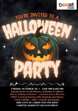 SPOOKTACULAR HALLOWEEN PARTY AT BOOST MOBILE (Shelby)