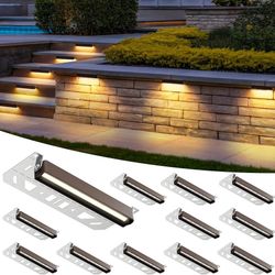 Various Outdoor Lights Retaining Wall Lights, 7 Inch LED Hardscape Lighting Waterproof, 12V Low Voltage Landscape Lighting, Outdoor Step Lights for Pa