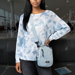 RVCA Unisex Mission Utility Light Blue Crossbody Long Strap Small Travel Bag