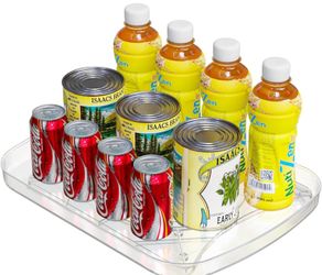 Lazy Susan Turntable Organizer for Refrigerator 360°  13.85x10.27,(Clear 2 Pack)