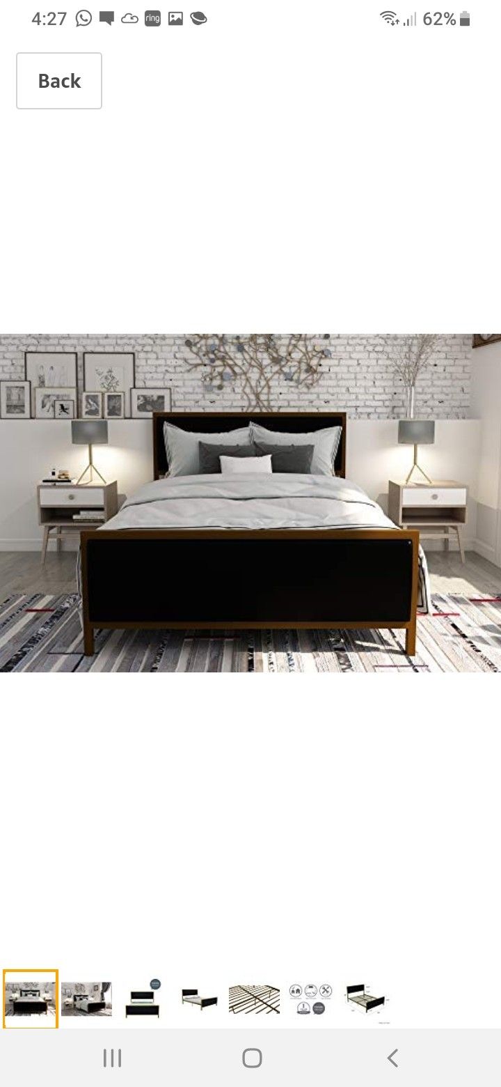 New Queen bed frame mattress not included