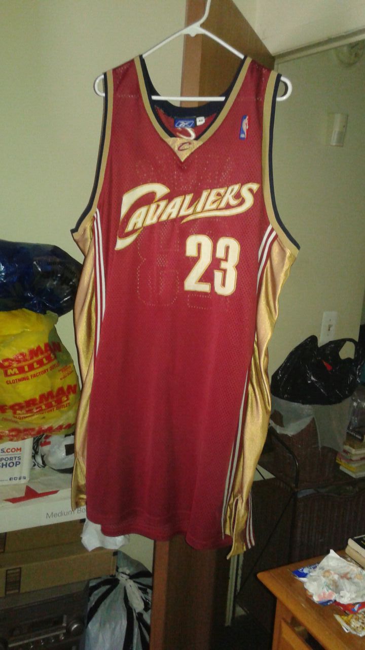 Cleveland Cavaliers real authentic LeBron James first NBA from high school str8 to the pros throwbak the king Reebok Jersey
