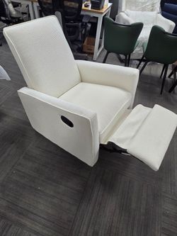 Cream Fabric Manual Recliner Chair