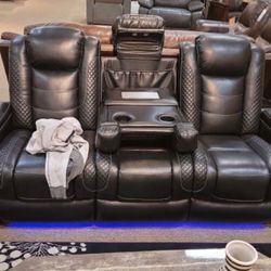 Ashley Party Time Midnight Power Reclining Sofa 👍 Recliner Loveseat Optional👈 Financing Available ✅