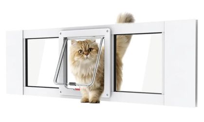 Cat Door for Windows Width Adjustable 31.5" to 35.43"