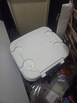 White Hard-Shell Cooler with Lid
