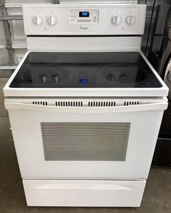White Whirlpool Glass Top Stove