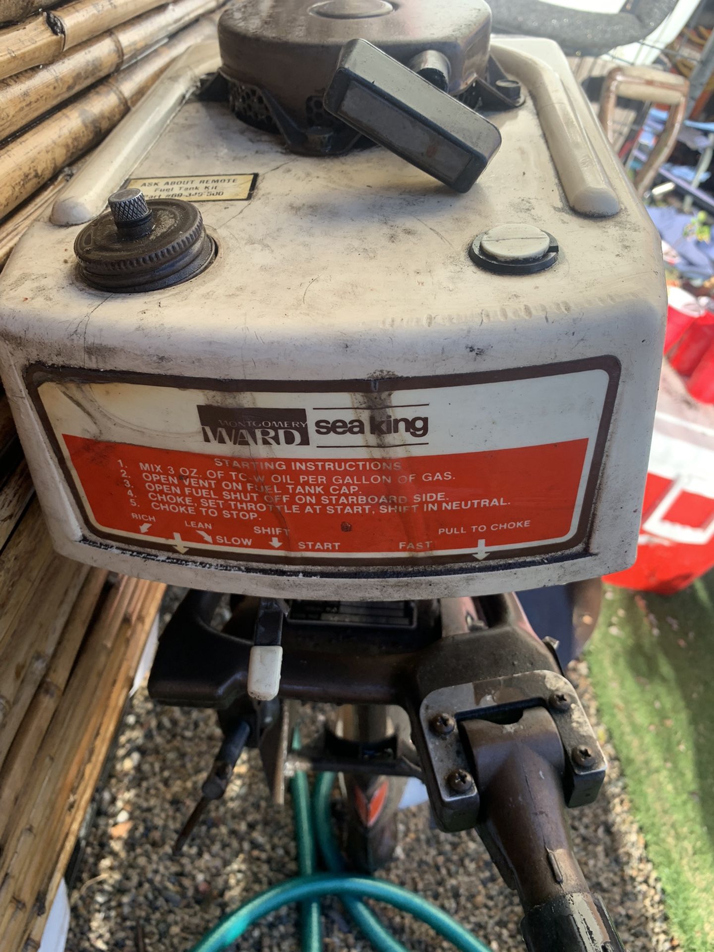 Sea king 5 0 good motor usa made montgomery ward for sale in lake
