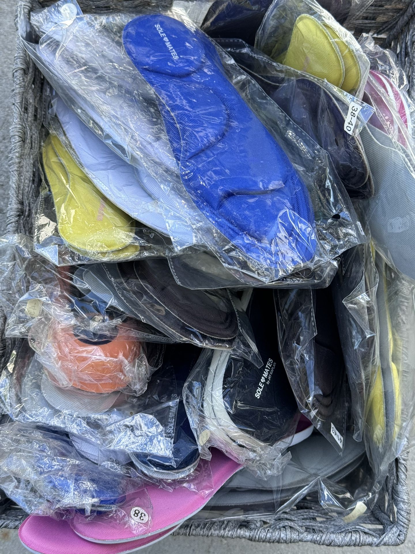 BOX FULL OF NEW DESIGNER SHOE INSERTS FOR COMFORT. 