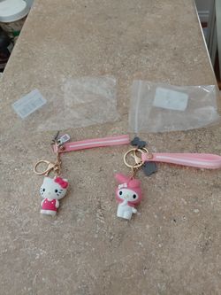 Brand New Sario Hello Kitty & My Melody Key Chains