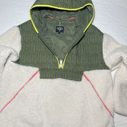 Ugg IGGY Sherpa Half Zip Pullover In Natural Multi Color 