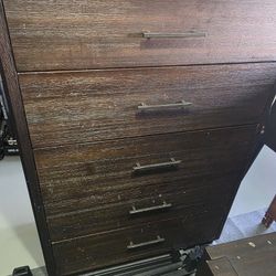 5-Drawer Tall Chest W/ 3-Drawer Nightstand