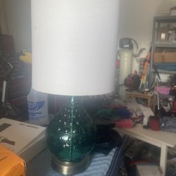 Vintage Blue/green Glass Lamp