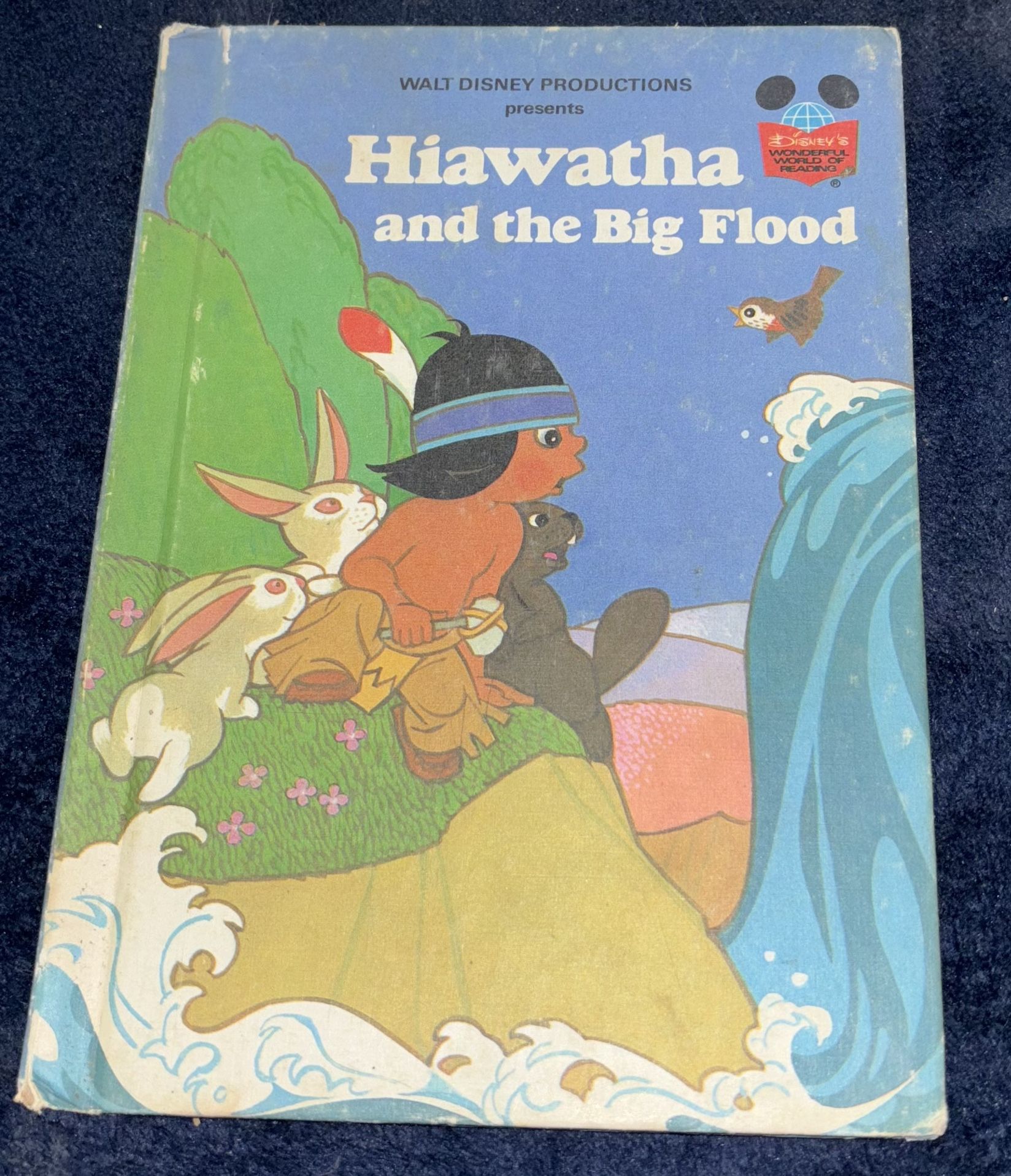 Vintage Walt Disney's Hiawatha and the Big Flood hardcover book Kids books
