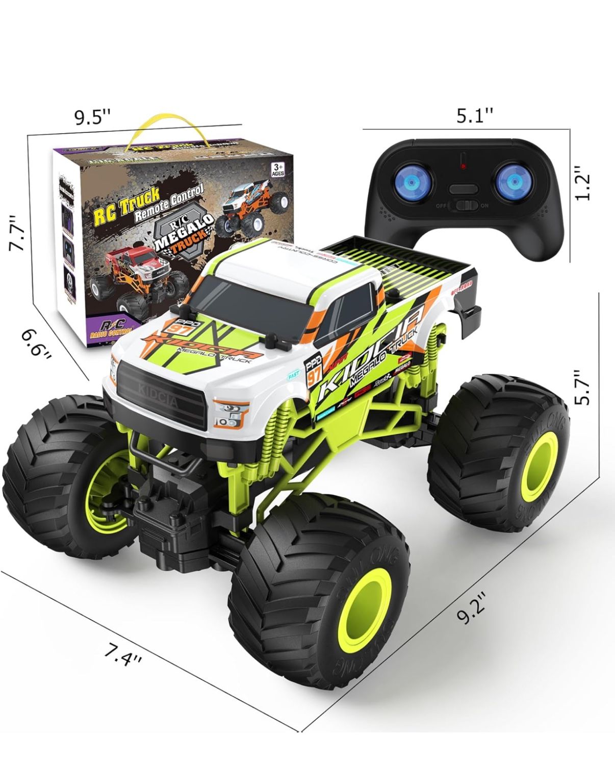 Scientoy Remote Control Car, 20KM/H Monster Truck Toys for Ages 5-7, 1:16 Scale All Terrain RC Cars for Boys & Girls Age 4-7, 2.4Ghz Off Road RC Truck