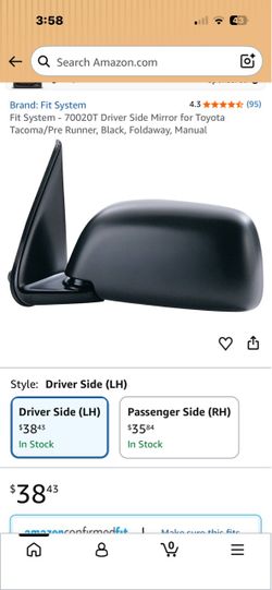 Driver side mirror for Toyota Tacoma/Pre Runner