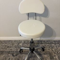 New White Stool with backrest