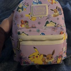 Loungefly Pokémon Characters Purple Exclusive Mini Backpack and Wallet