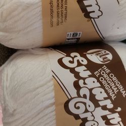 Sugar 'N Cream The Original Solid Yarn, 2.5oz, Medium 4 Gauge, 100% Cotton - White - Machine Wash & Dry

