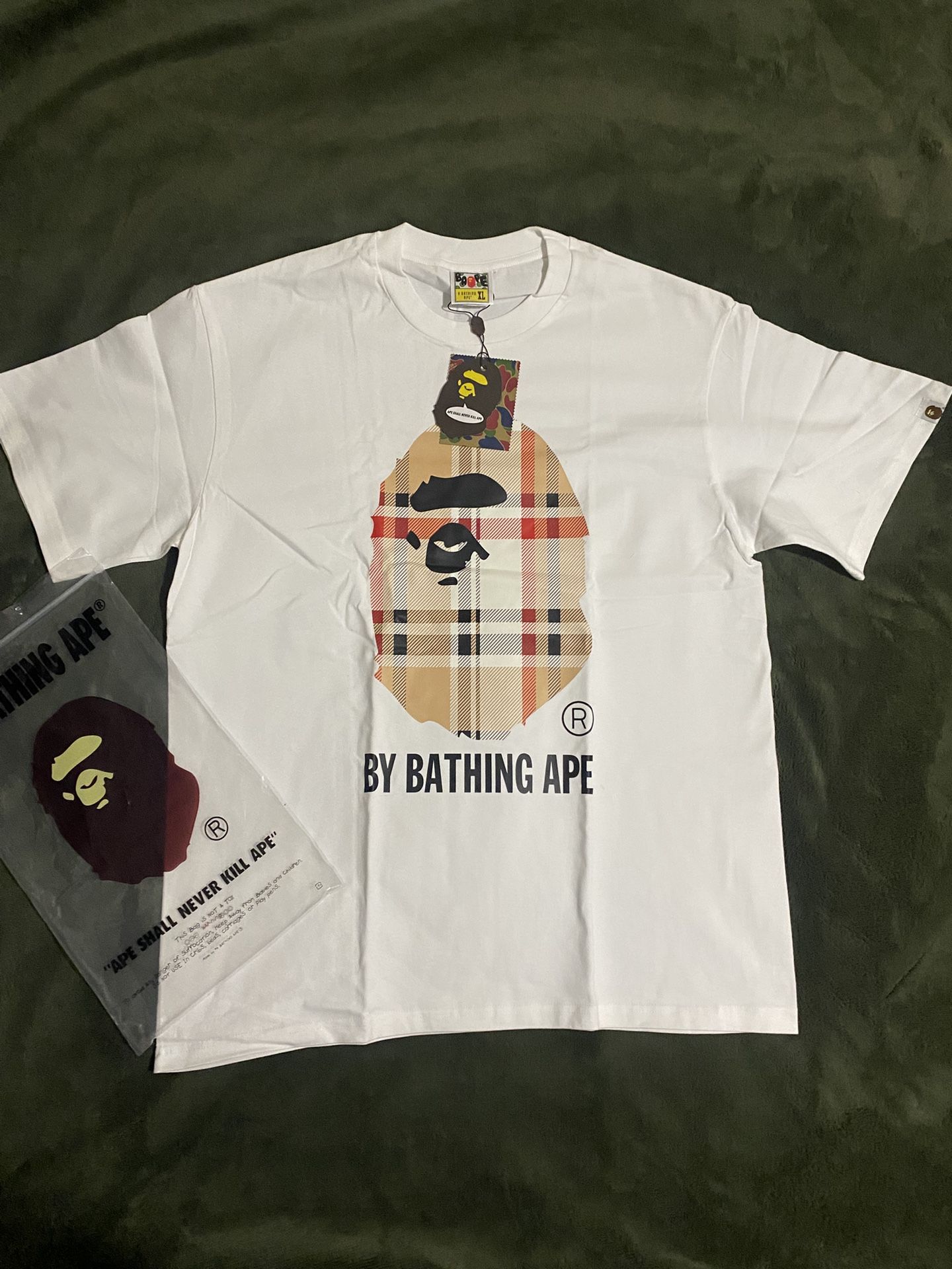 White Burberry Bape Shirt 