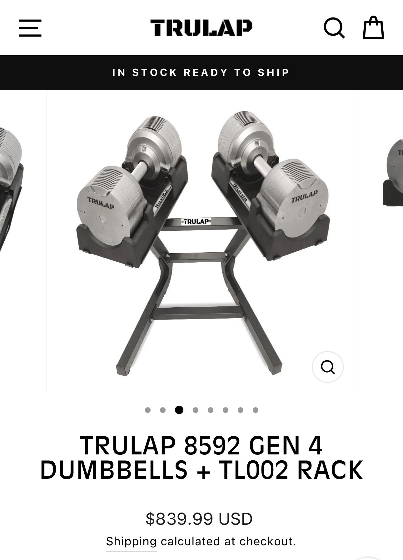 Trulap Adjustable Dumbbells 8.5-92 Pounds With Rack