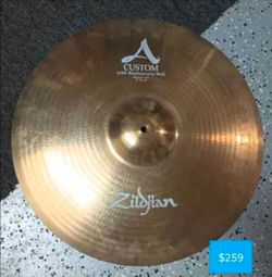 Zildjian 21" A Custom 20th Anniversary Ride $259
Paiste blue splash 10" $60
Paiste blue china 16" $130
Hcs bell 8" $30
China generetion x 10" $50
Orie