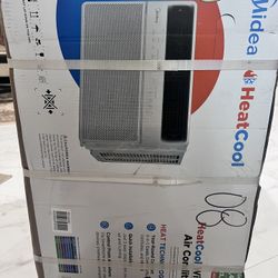 Midea MAW24HN1CWT, Smart Window AC Cools up to 1500 sq. ft. with Heater, Remote, Sleep Mode, Washable Filter, Wi-Fi