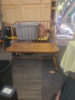 Wooden Windsor Style Bench